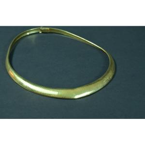 18k Gold Omega Link Necklace By Péry & Fils, 60 Grams, Vintage Van Cleef & Arpels Style