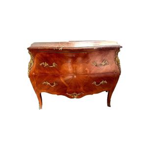 Louis XV Marquetry Chest Of Drawers 2 Drawers