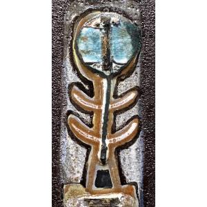 Jacques Poussine  totem céramique lave émaillée  design vintage art brut 