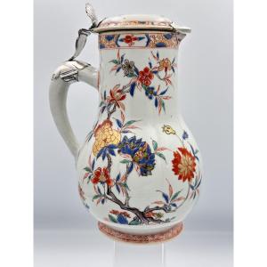 Compagnie Des Indes Porcelain Coffee Pot Silver Mount 18th Century Kangxi