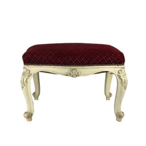 Banc Louis XV tapisserie bois  peint sculpté grand tabouret Napoléon 3 décor intérieur 