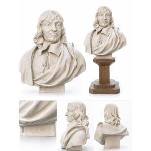 Sèvres Porcelain Bust—portrait Bust Of Philippe Descartes, Philosopher—marble