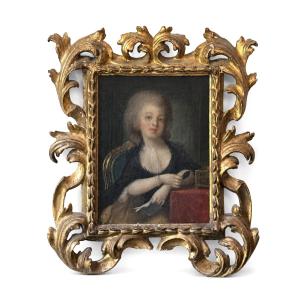 Intimate Portrait Of A Young Woman Holding A Miniature; Surrounded By Figures; By Vigée Le Brun; 18th Century; Louis XI