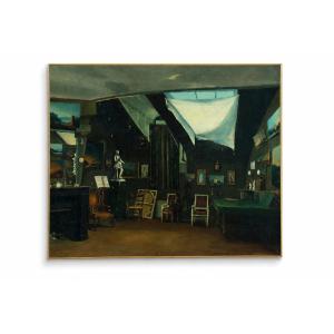 Baron Louis de Fiancette d'Agos vue de l'atelier du peintre 1850 Pyrénées