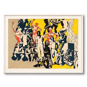 Henri Cueco, Signed Lithograph, 1968, Narrative Figurative Abstract Art, *la Gréve*, Mourlot