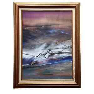 Julius Baltazar Beautiful Modern Painting, Abstract Landscape, Abstraction, 1991, Hst 20p