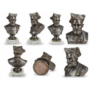 Mélingue  François Rabelais Bronze ancien signé portrait en buste 19 ème