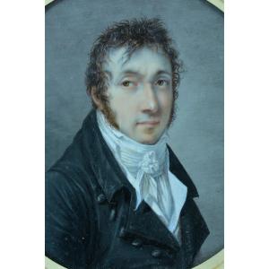 Jean-evariste Bertolusso  Ancien Tableau Auto Portrait Inédit Du Peintre Toulon 18e Rare