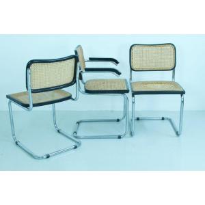 Old Salon Design Marcel Breuer 2 Chairs A Vintage Armchair B32 B64 XXth