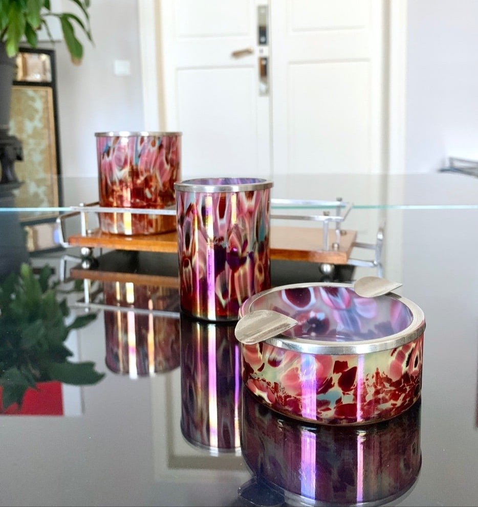 Nécessaire De Fumeur En Verre - Art Déco Style Moderniste