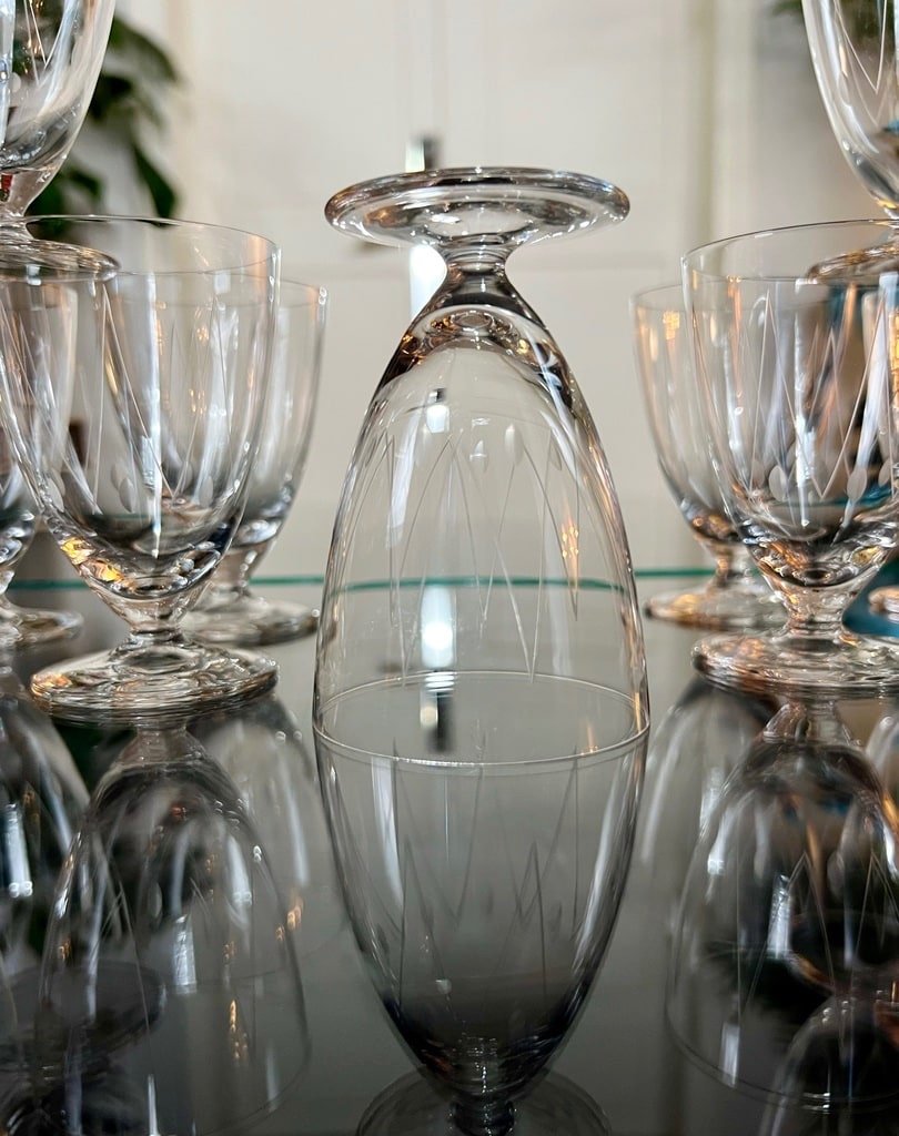 Crystal Digestive Glasses - Art Deco Period-photo-2