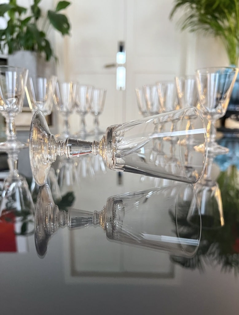 Olive Cut Crystal White Wine Glasses-photo-4