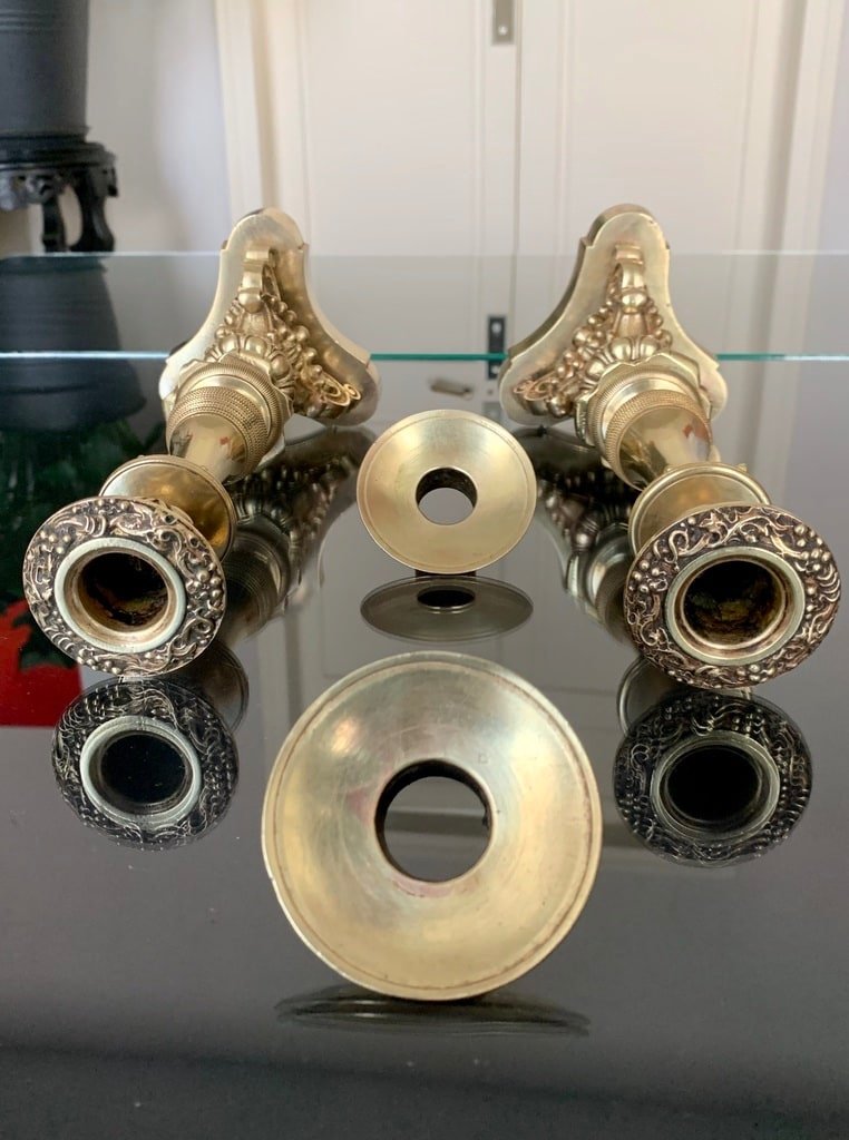Paire De Bougeoirs En Bronze - XIXe Siècle-photo-2