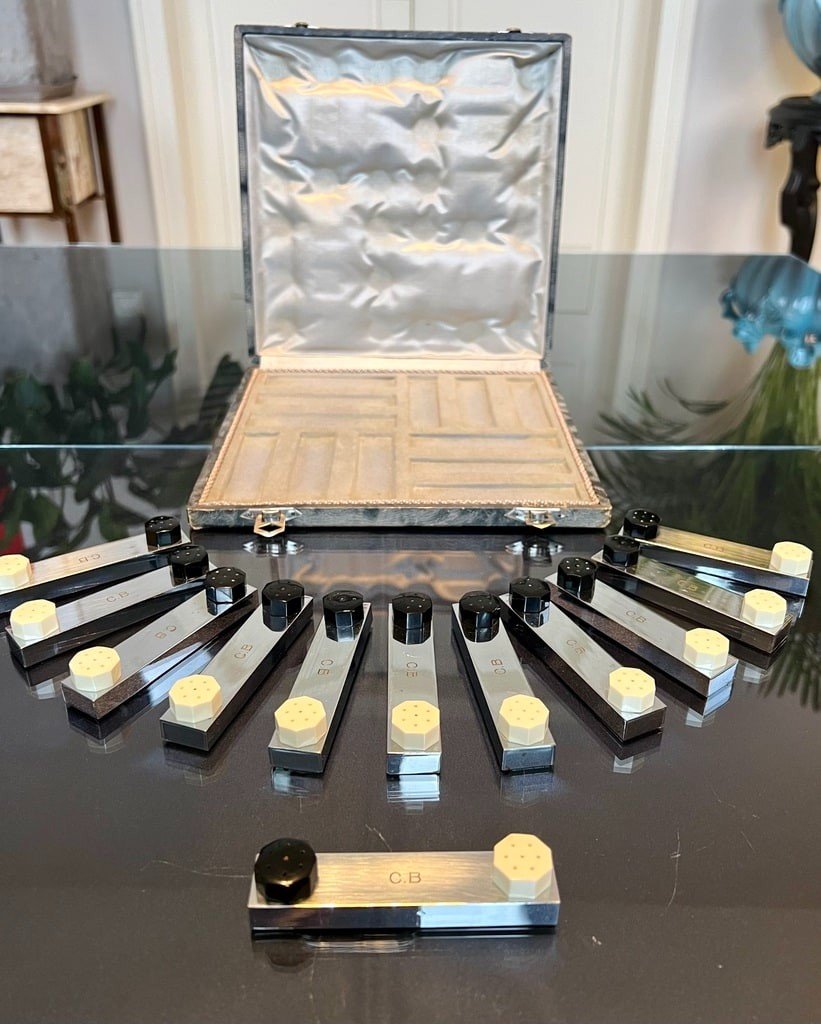 Art Deco Modernist Knife Holder - Salt And Pepper Shaker 