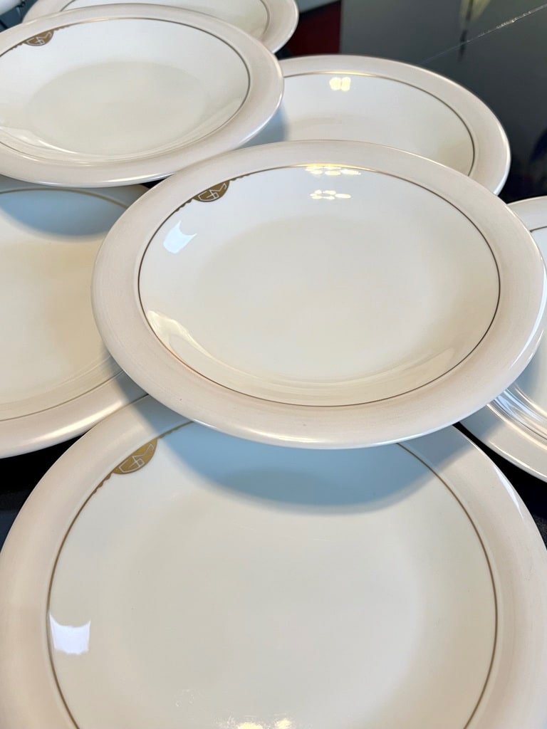 Assiettes Plates En Porcelaine Initiales Gm - Rouard - Hutschenreuther - Art Déco-photo-2