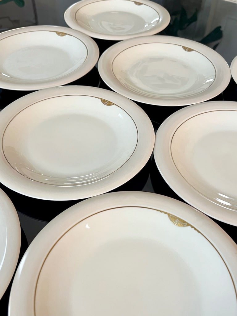Assiettes Plates En Porcelaine Initiales Gm - Rouard - Hutschenreuther - Art Déco-photo-6