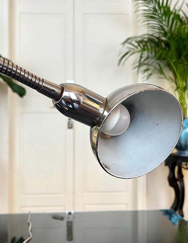 Jumo Articulated Lamp In Chromed Metal - Vintage-photo-3