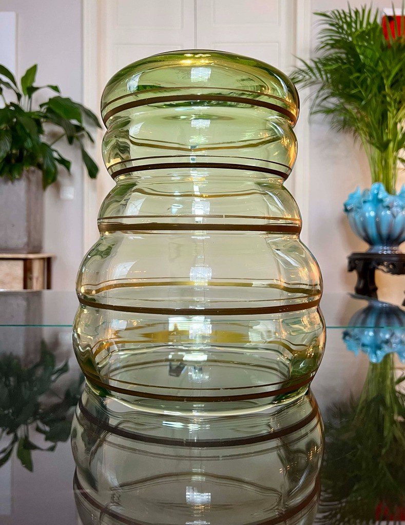 Vase Vintage En Verre - Grand Format - XXe Siècle 1960 - 70-photo-2