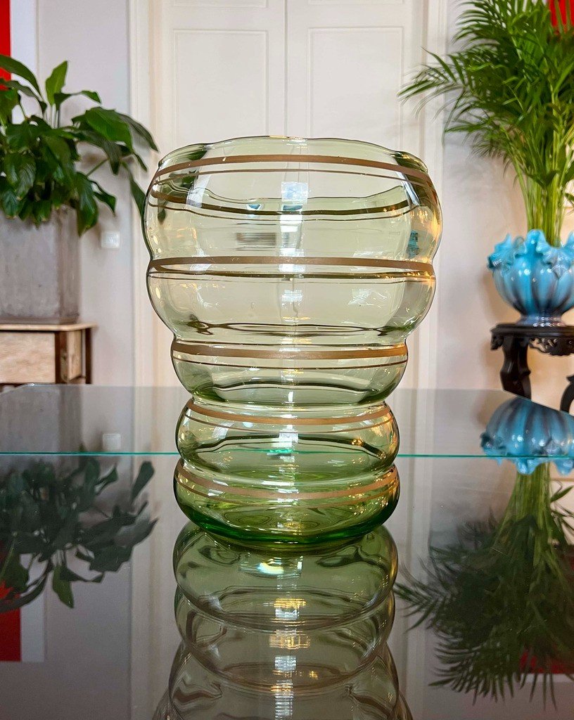 Vase Vintage En Verre - Grand Format - XXe Siècle 1960 - 70