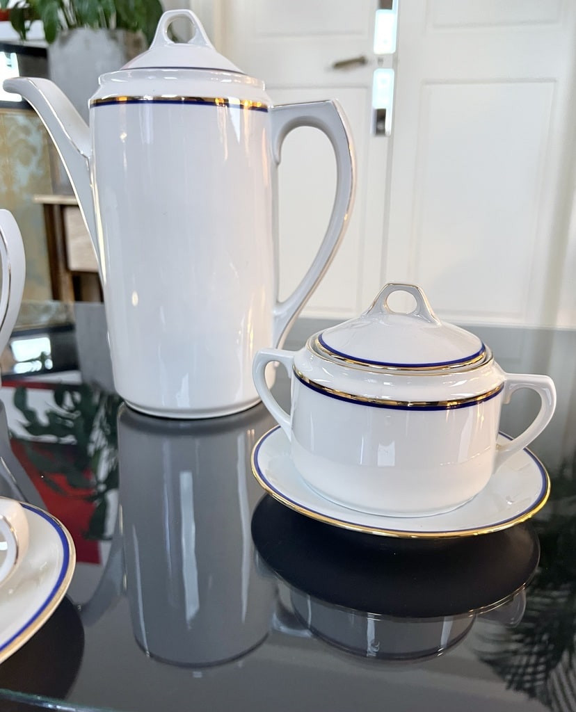 Service Thé Café Tasses à Déjeuner En Porcelaine  - Verseuse Sucrier Crémier - Vintage-photo-3