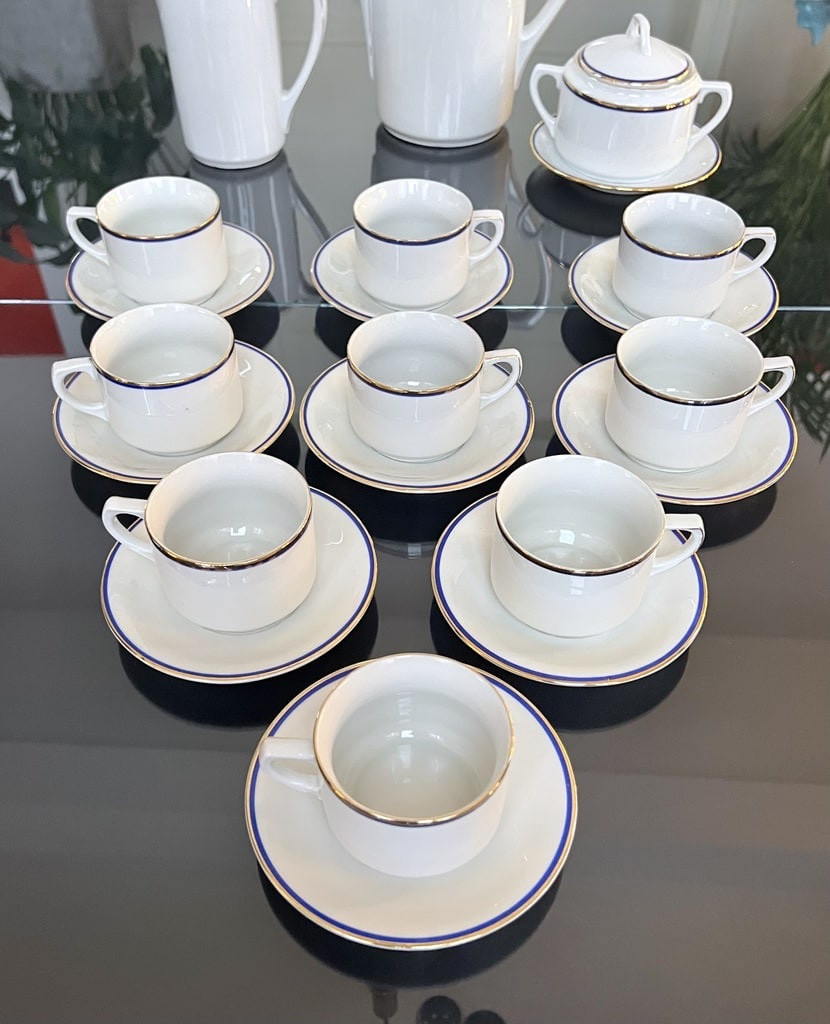 Service Thé Café Tasses à Déjeuner En Porcelaine  - Verseuse Sucrier Crémier - Vintage-photo-6