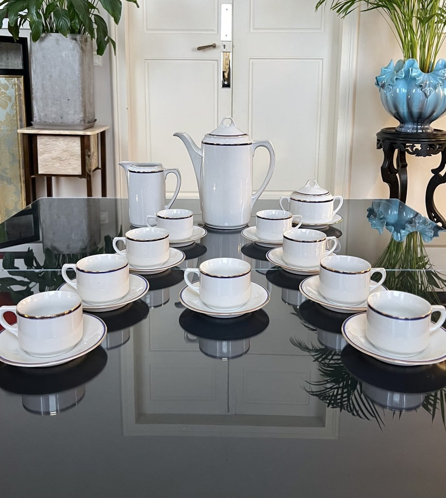 Service Thé Café Tasses à Déjeuner En Porcelaine  - Verseuse Sucrier Crémier - Vintage-photo-8