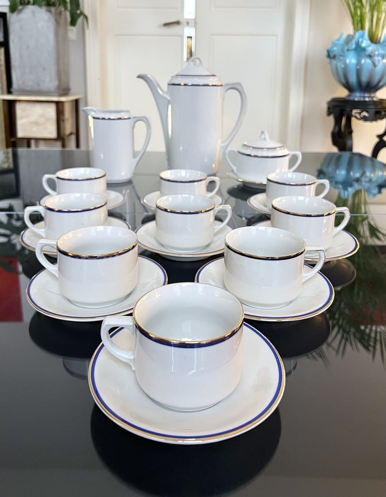 Service Thé Café Tasses à Déjeuner En Porcelaine  - Verseuse Sucrier Crémier - Vintage