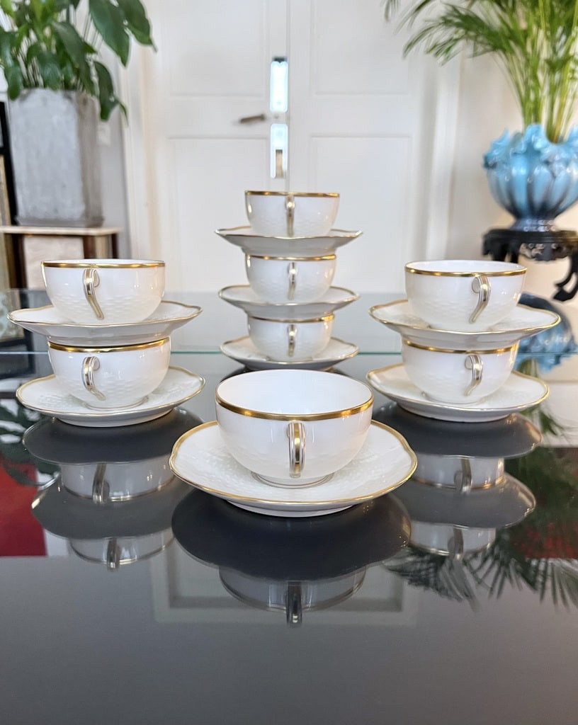 Art Deco Porcelain Cups - Rouard - Tea And Coffee Service-photo-2