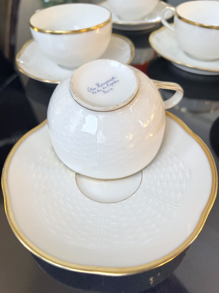 Art Deco Porcelain Cups - Rouard - Tea And Coffee Service-photo-5
