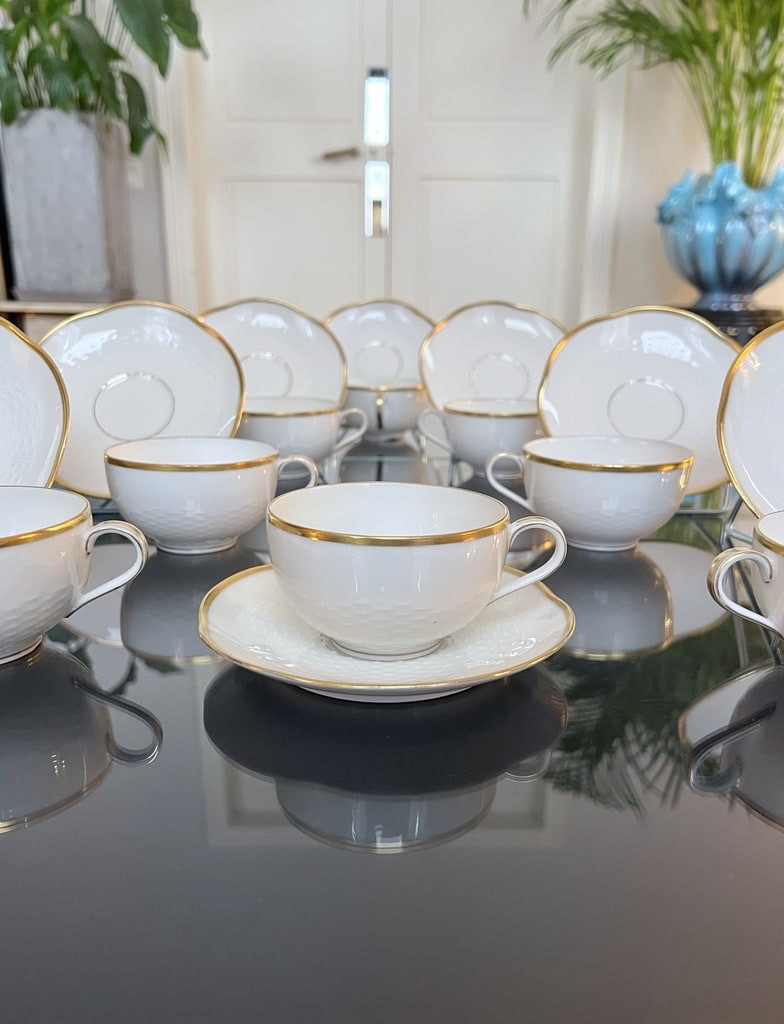 Art Deco Porcelain Cups - Rouard - Tea And Coffee Service
