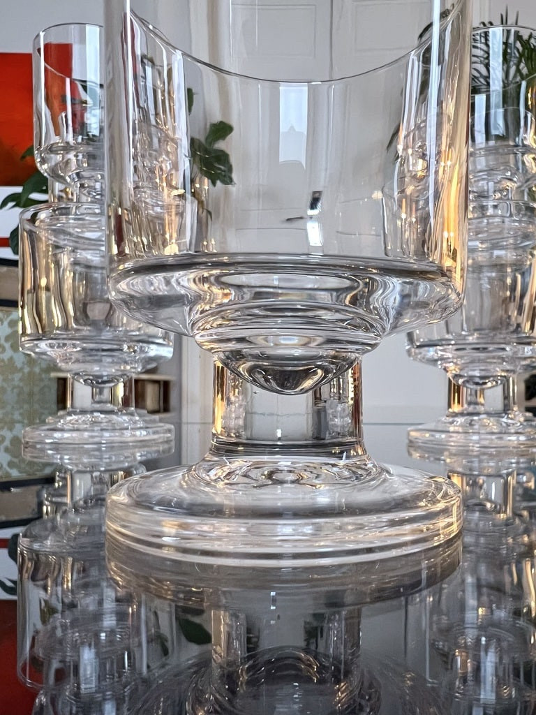 Crystal Stemmed Wine Glasses - Vintage 1970 - Set Of 11 Table Glasses-photo-1
