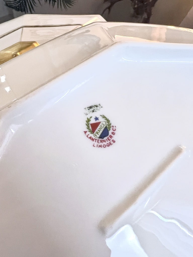 Limoges Porcelain Soup Tureen - A. Lanternier - Art Deco Service Piece-photo-6