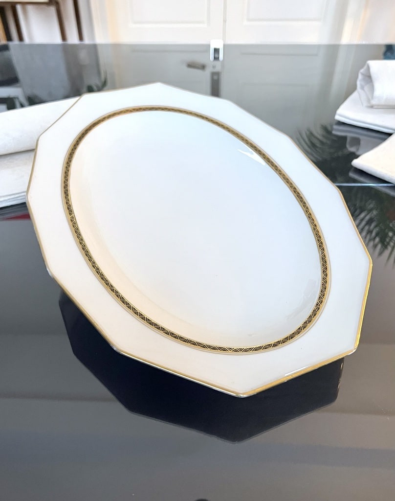 Plat De Service Ovale - Service De Table Art Déco - Porcelaine de Limoges - A. Lanternier-photo-1