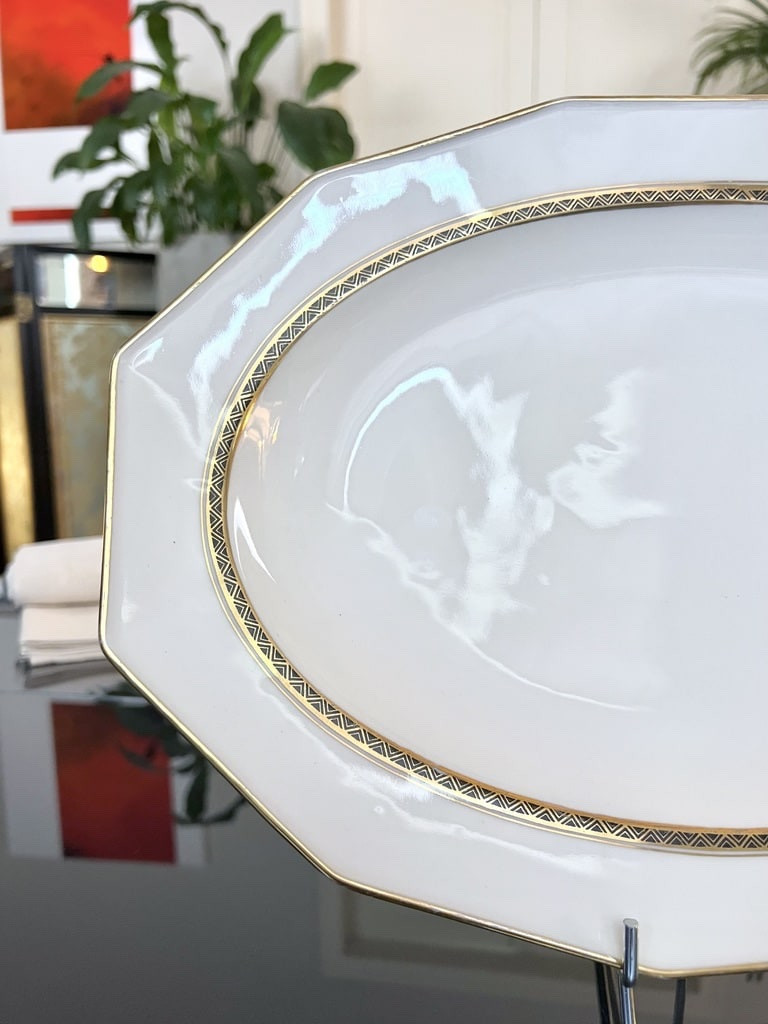 Plat De Service Ovale - Service De Table Art Déco - Porcelaine de Limoges - A. Lanternier-photo-5