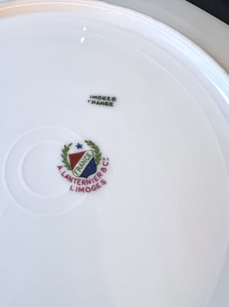 Art Deco Dessert Plates - Limoges Porcelain - A. Lanternier - Dinner Service-photo-5