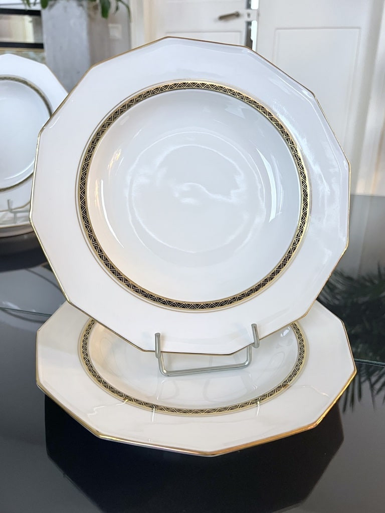 Assiettes à potage - Porcelaine de Limoges - A. Lanternier - Service De Table Art Déco