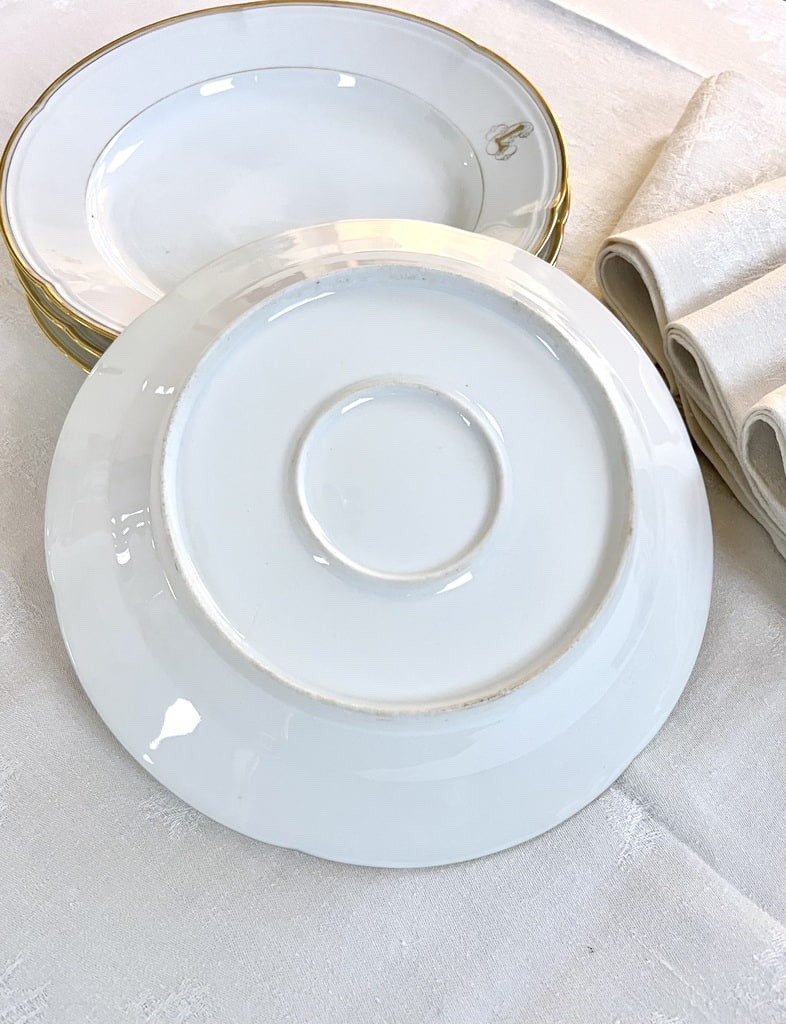 Small Serving Dish - Jean Pouyat Porcelain - Old Paris - Monograms-photo-3