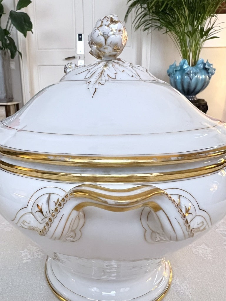 Soupière Porcelaine de Limoges - Jean Pouyat - Service de table - Monogrammes - Vieux Paris-photo-4
