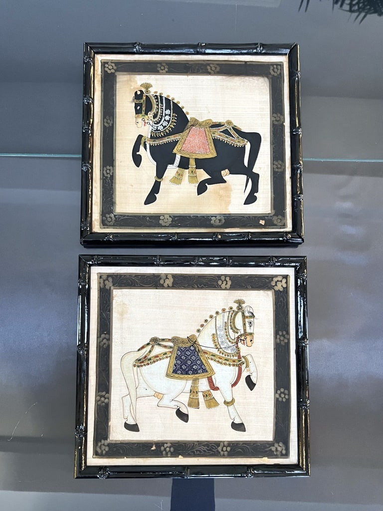 Silk Paintings On Bamboo-style Wall Frames - Napoleon III-photo-2