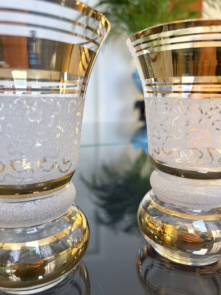 Pair Of Granite Glass Vases - Vintage-photo-3