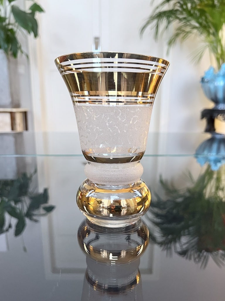 Pair Of Granite Glass Vases - Vintage-photo-4