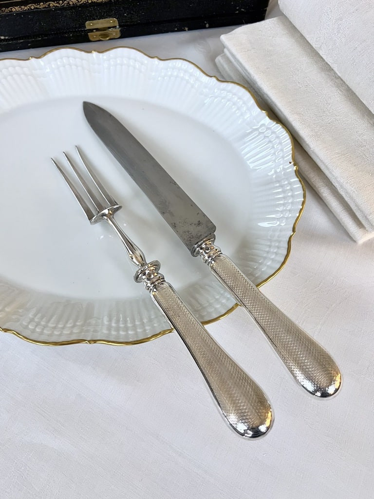 Silver Serving Cutlery With Minerva Hallmark - Armand Frenais -photo-2