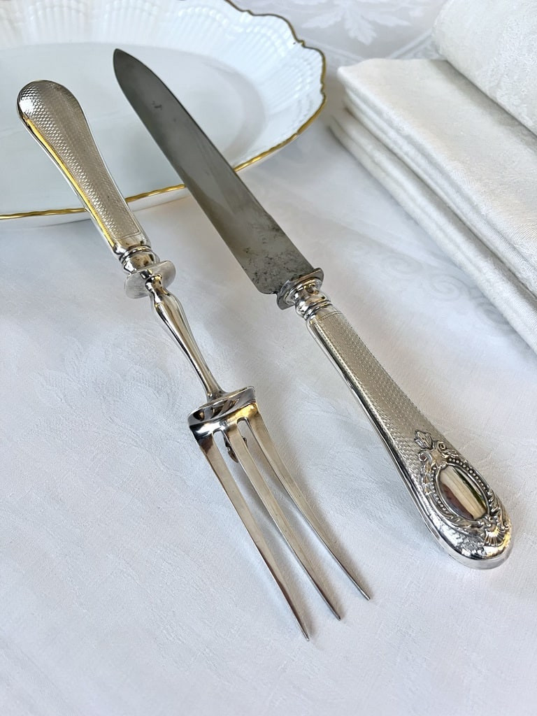 Silver Serving Cutlery With Minerva Hallmark - Armand Frenais -photo-4