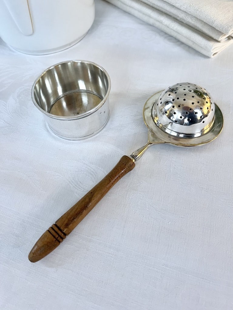 Silver-plated Tea Strainer - Late 19th Century, Early 20th Century-photo-3