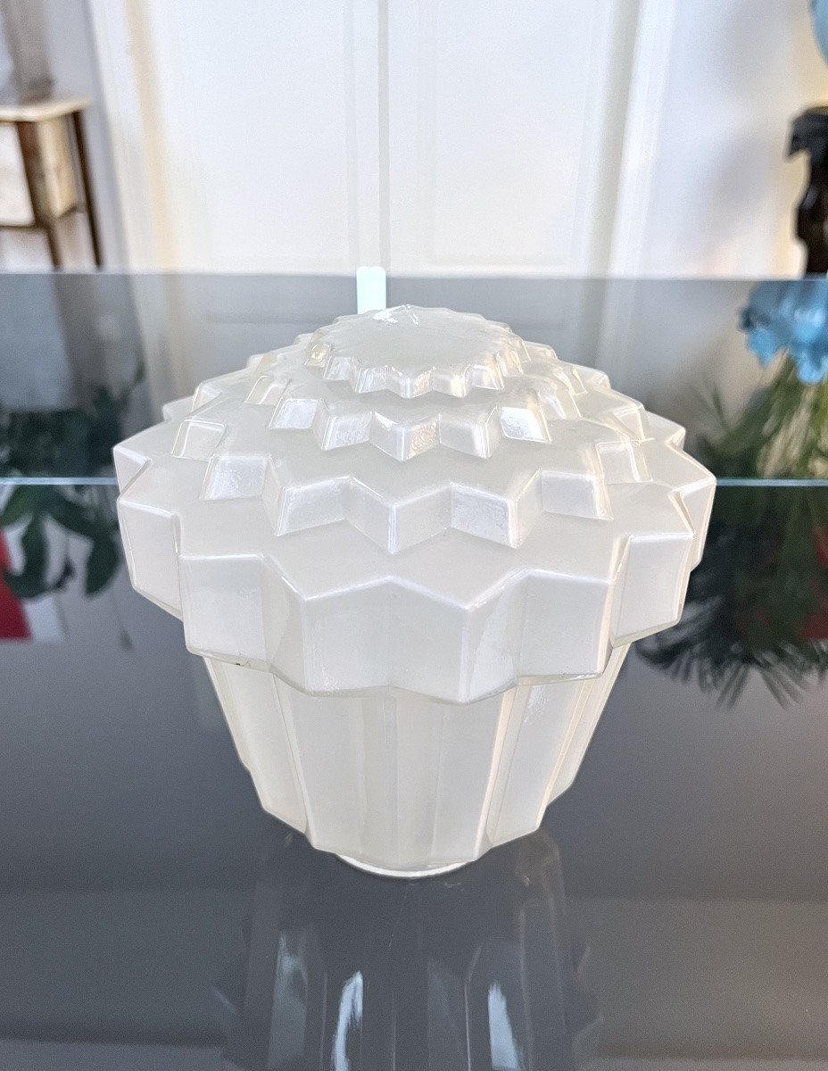 Art Deco Skyscrapper Globe - Frosted Glass - Pendant Chandelier Lamp-photo-5