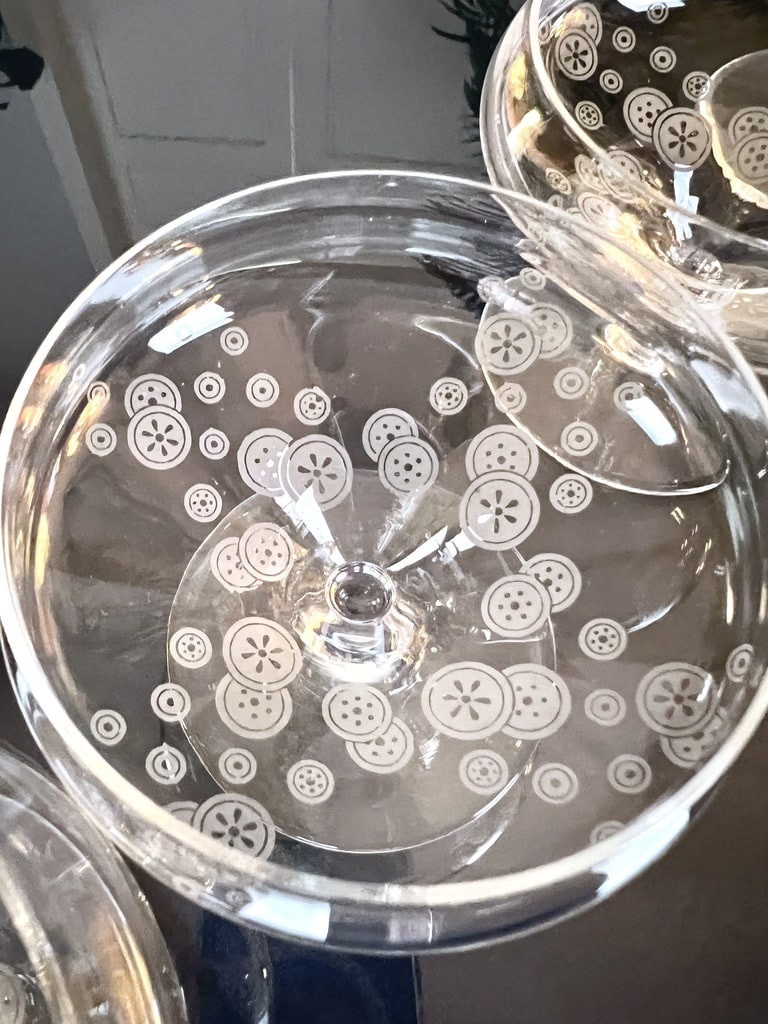 Crystal Champagne Glasses - Art Deco - Table Glasses-photo-4