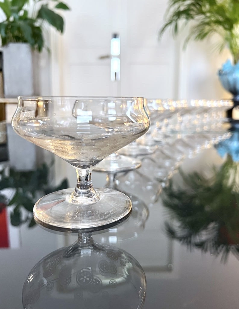 Crystal Champagne Glasses - Art Deco - Table Glasses