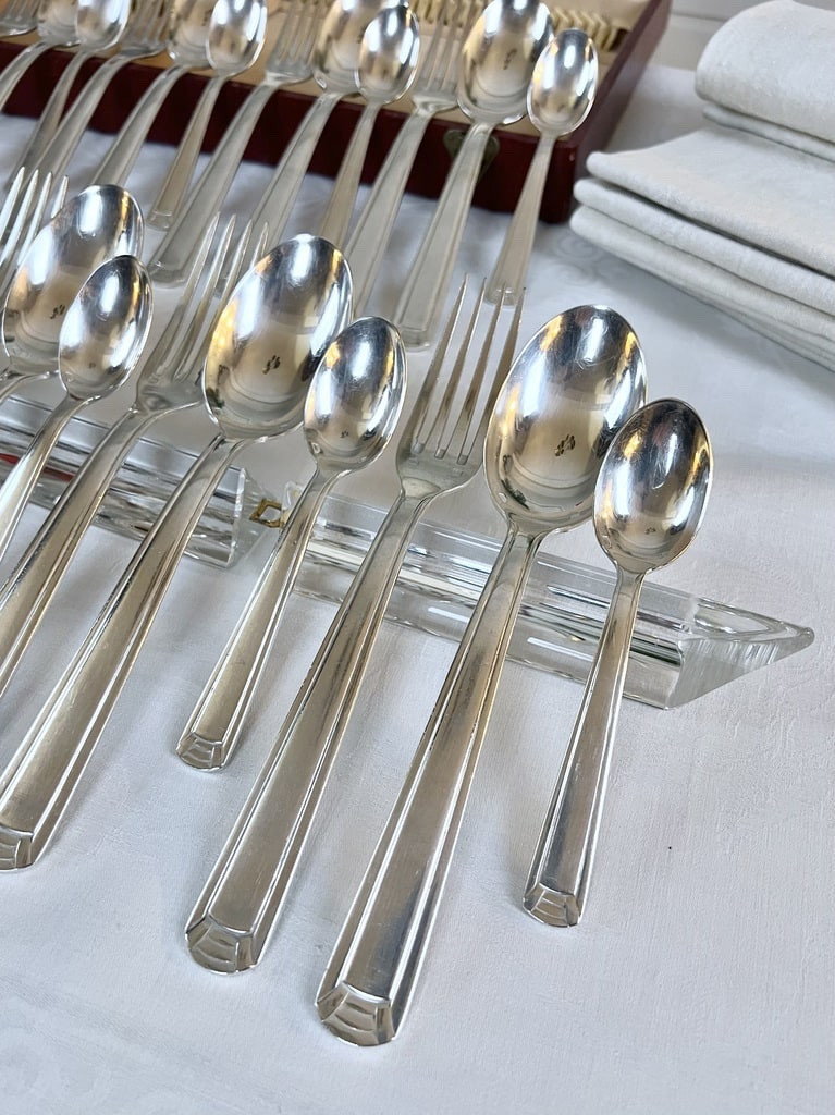 Ménagère en Métal Argenté Coffret de 38 pièces -  Art Déco 1930 - 1940-photo-2