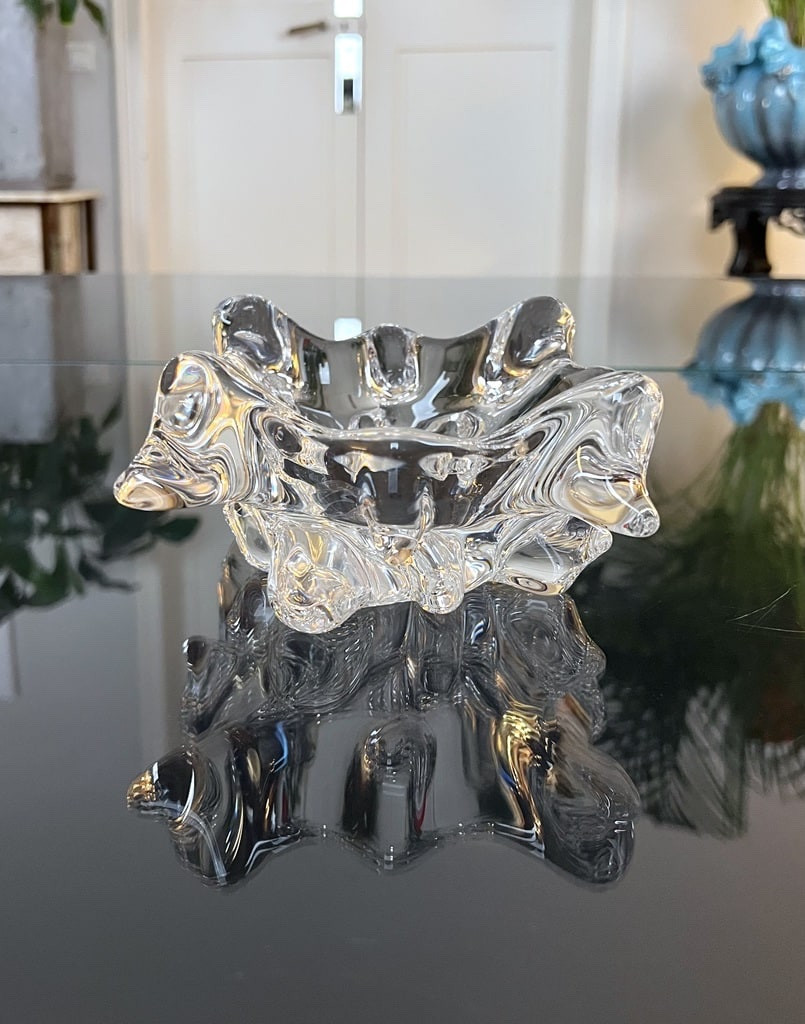 Vide-poches en cristal soufflé - Cendrier - Vintage 1970 - 80-photo-3