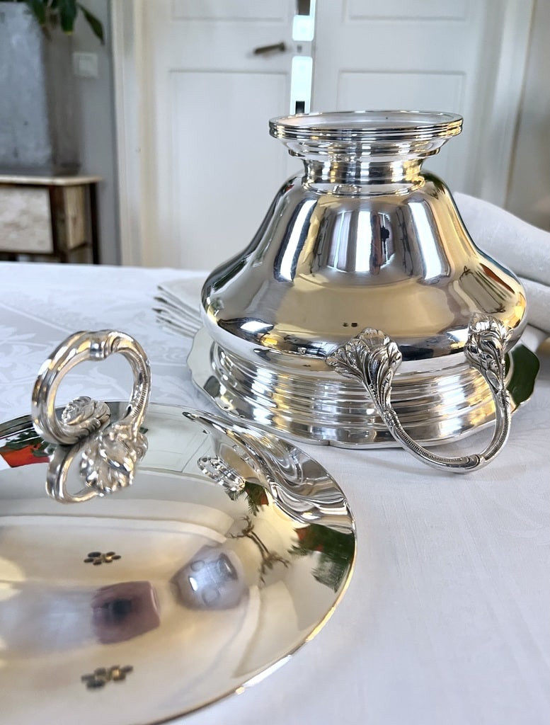 Nickel Silver Tureen - 20th Century Vintage - Shaped Piece-photo-6